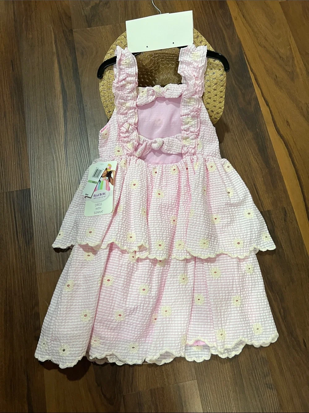 Dress With SunHat Girls Pink